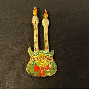 2001 Happy Holidays Hard Rock Cafe Cleveland Guitar Pin